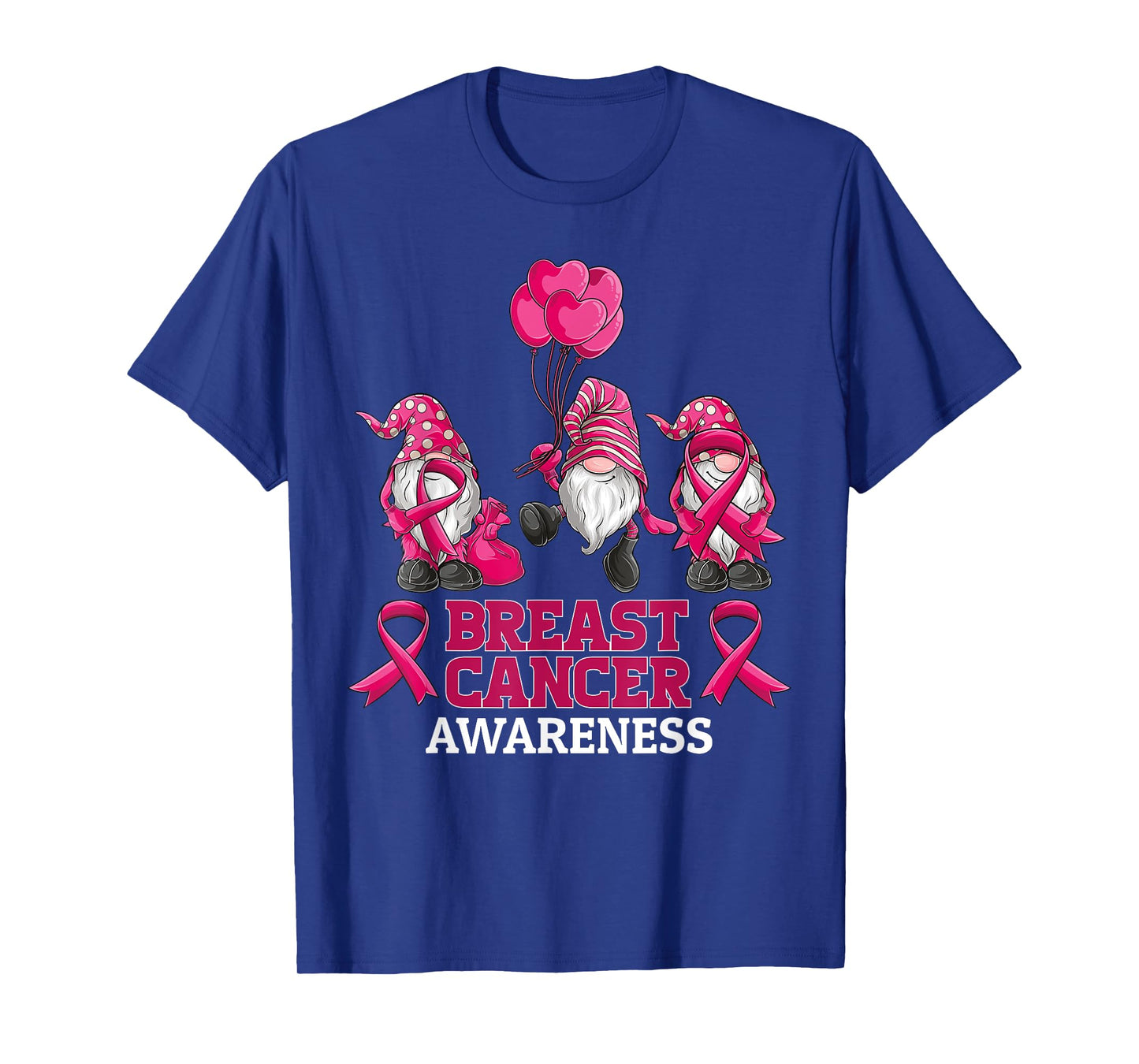gnomes Breast Cancer Awareness Pink Ribbon women girls T-Shirt