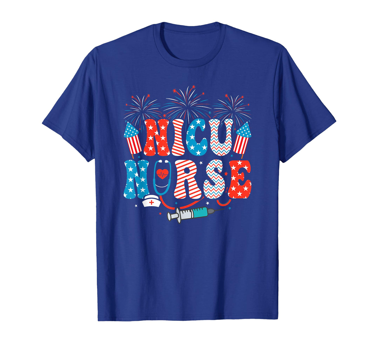 NICU Nurse 4th Of July American Flag Patriotic Nicu Nurse T-Shirt