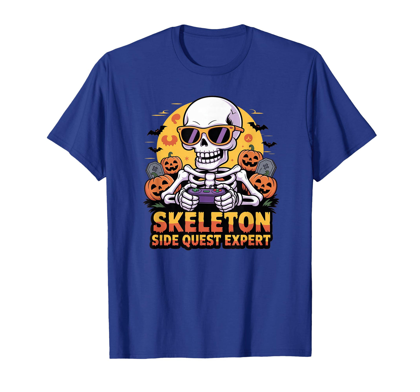 Skeleton Side Quest Expert, Funny Gaming ADHD Halloween T-Shirt