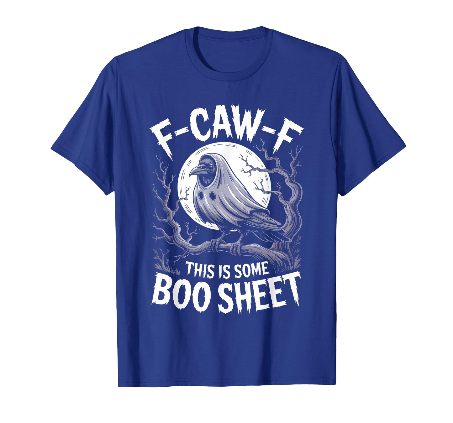 Boo Sheet Halloween Black Crow F-Caw-F Gothic Adult Costume T-Shirt