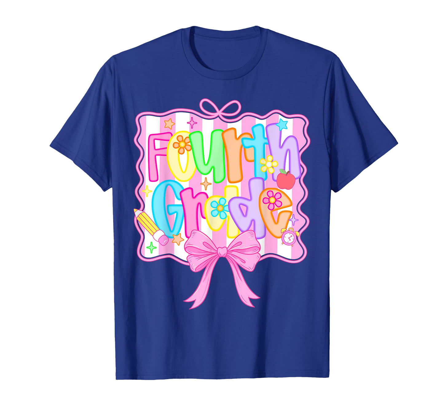 Fourth Grade Back to School Bow Cute Coquette 4th Grade Girl T-Shirt