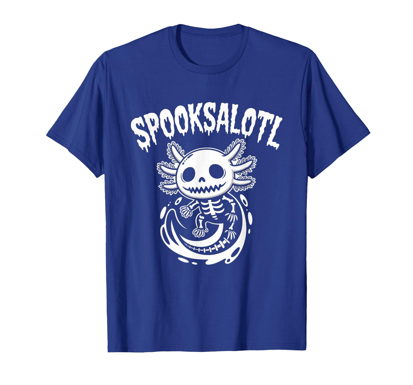 Cute Axolotl Skeleton Spooksalotl Halloween Kids Boys Girls T-Shirt