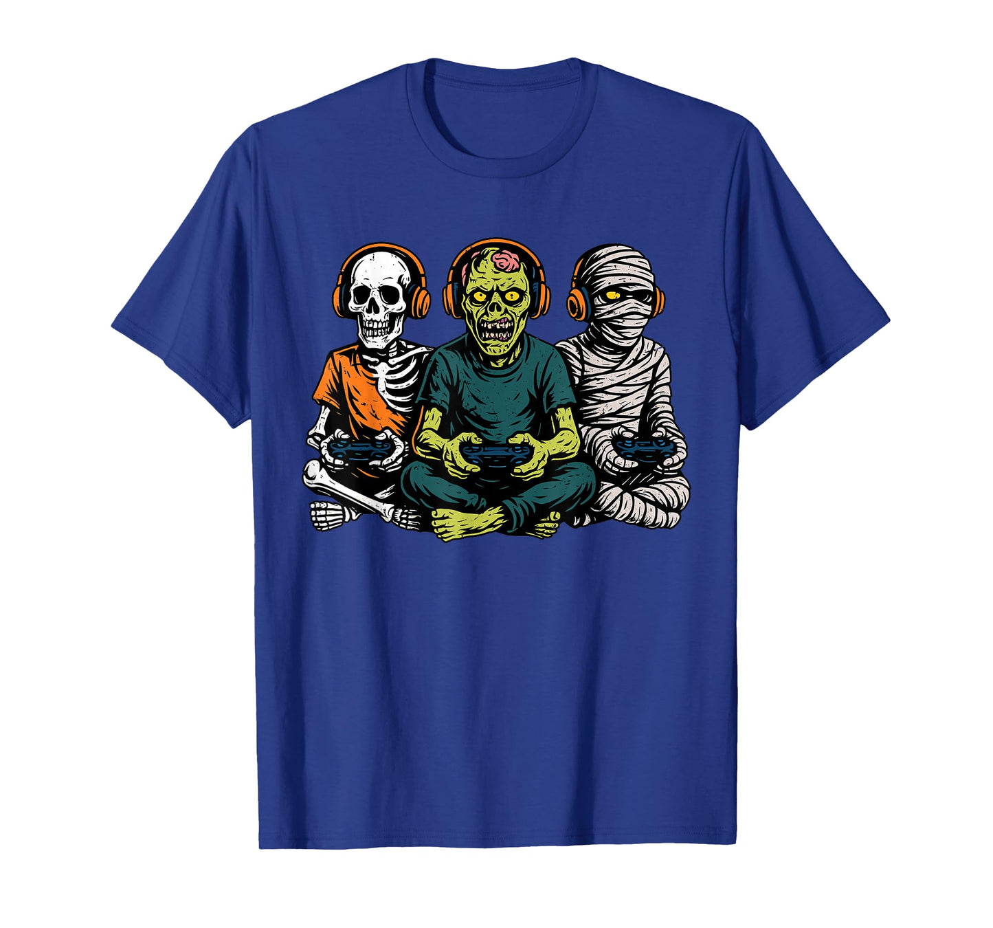 Halloween Skeleton Zombie Mummy Gamer Video Gaming T-Shirt