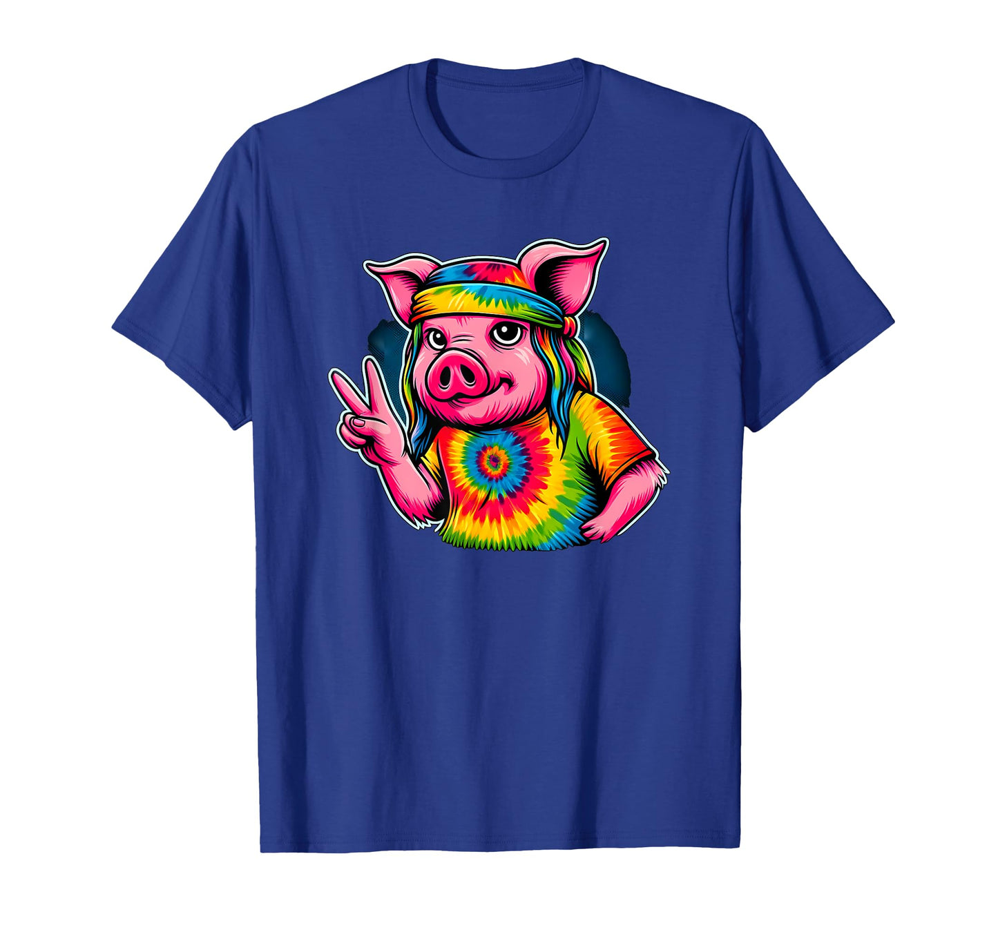 Peace Sign Tie Dye Pig T-Shirt