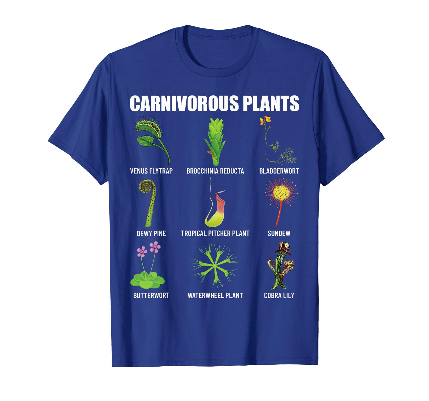 Carnivorous Plants Chart Venus Flytrap, Pitcher Plant T-Shirt