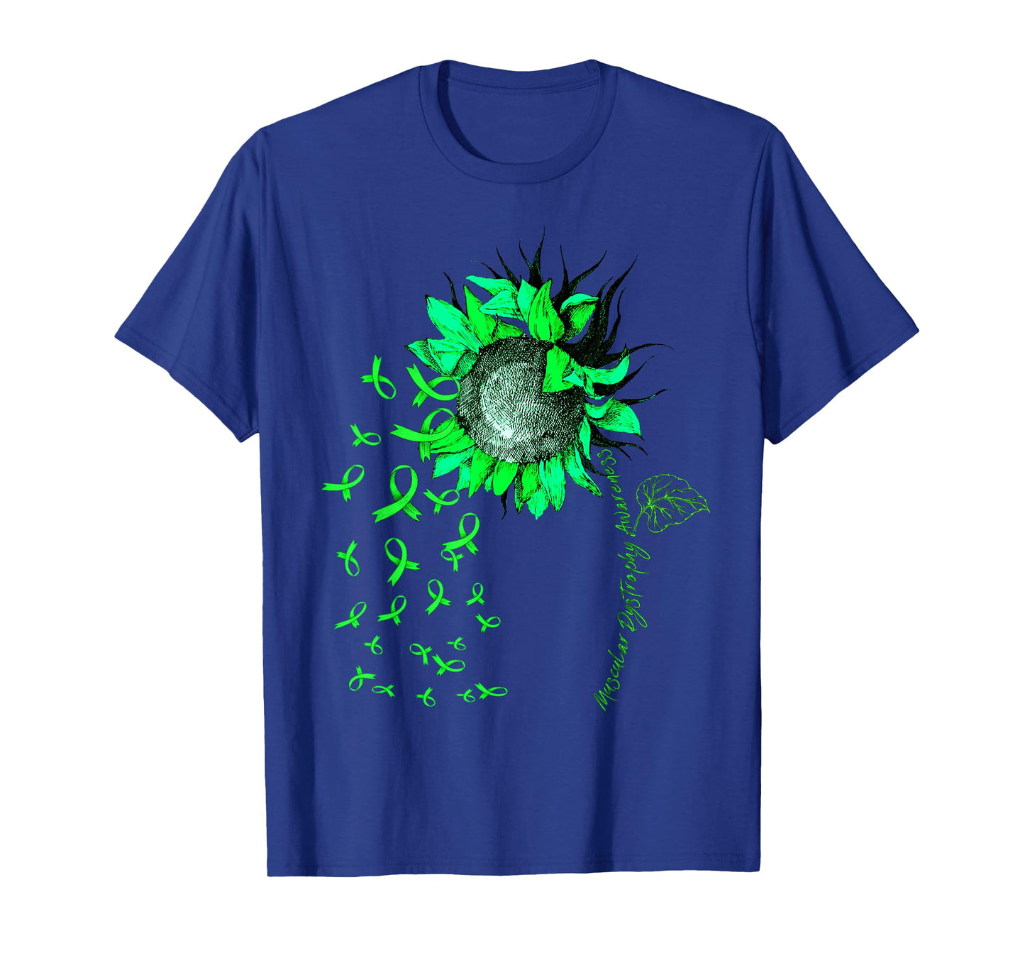 MUSCULAR DYSTROPHY AWARENESS Sunflower Green Ribbon T-Shirt