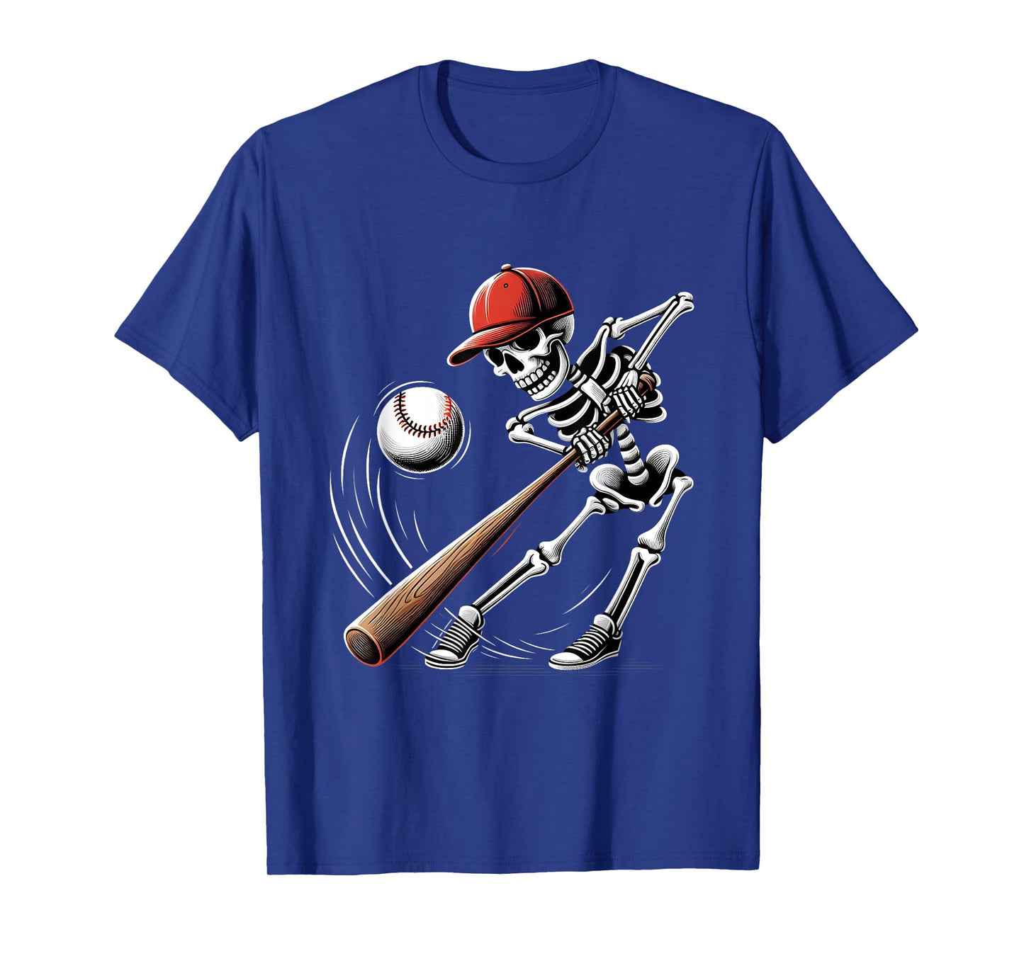 Cool Sports Fan Skeleton Baseball Batter Halloween Men Boy T-Shirt