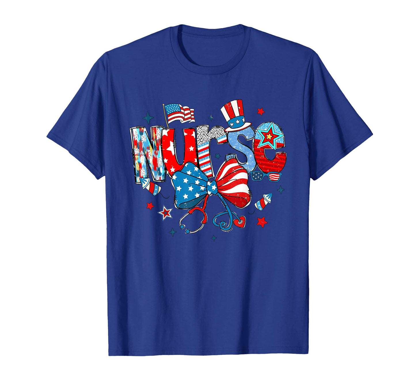 4th of July Nurse American Flag Fourth Of July Nurse T-Shirt