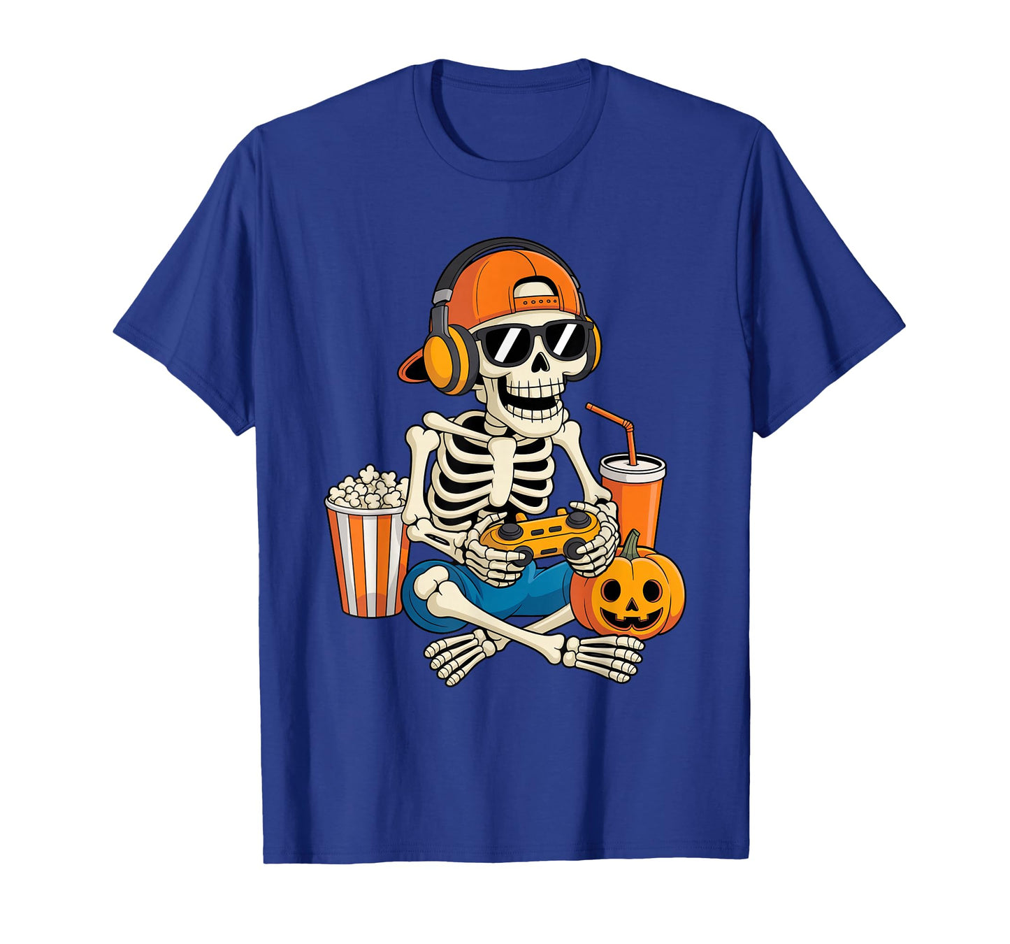 Halloween Shirts Cool Teen Boy Skeleton Gaming Men Halloween T-Shirt