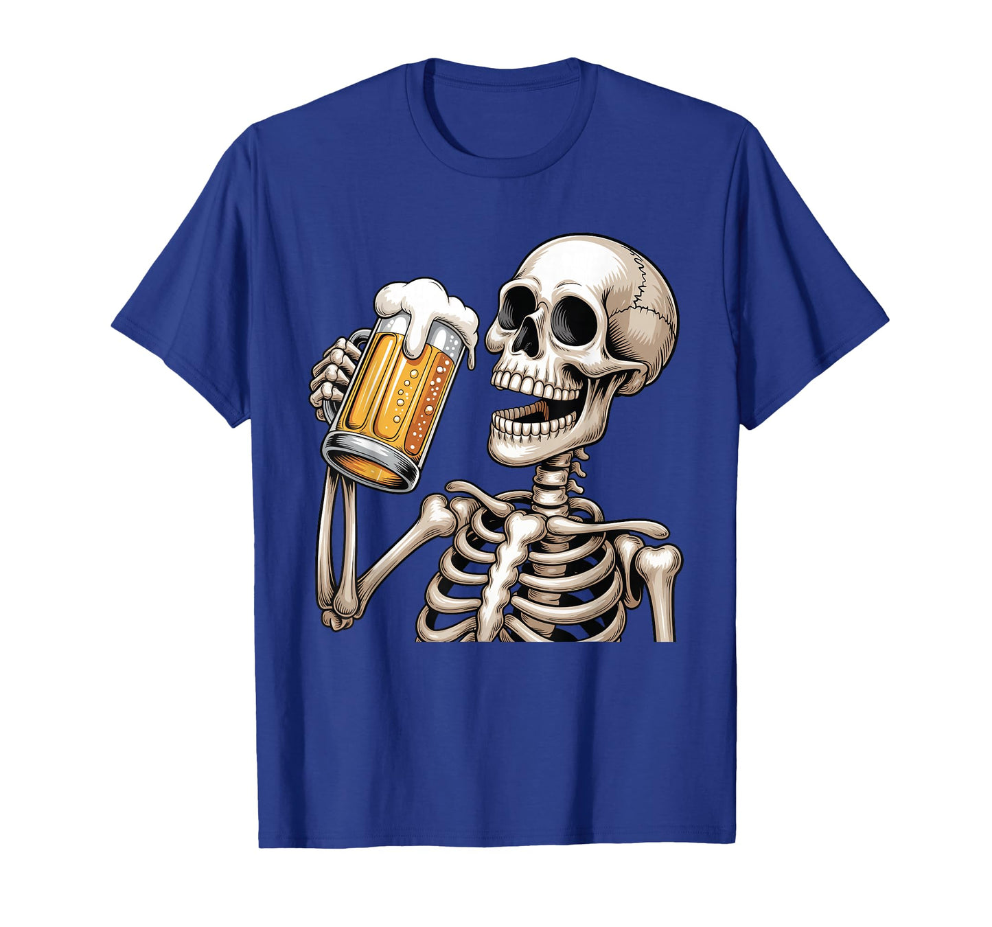 Funny Oktoberfest Costume Skeleton Drinking Beer Halloween T-Shirt