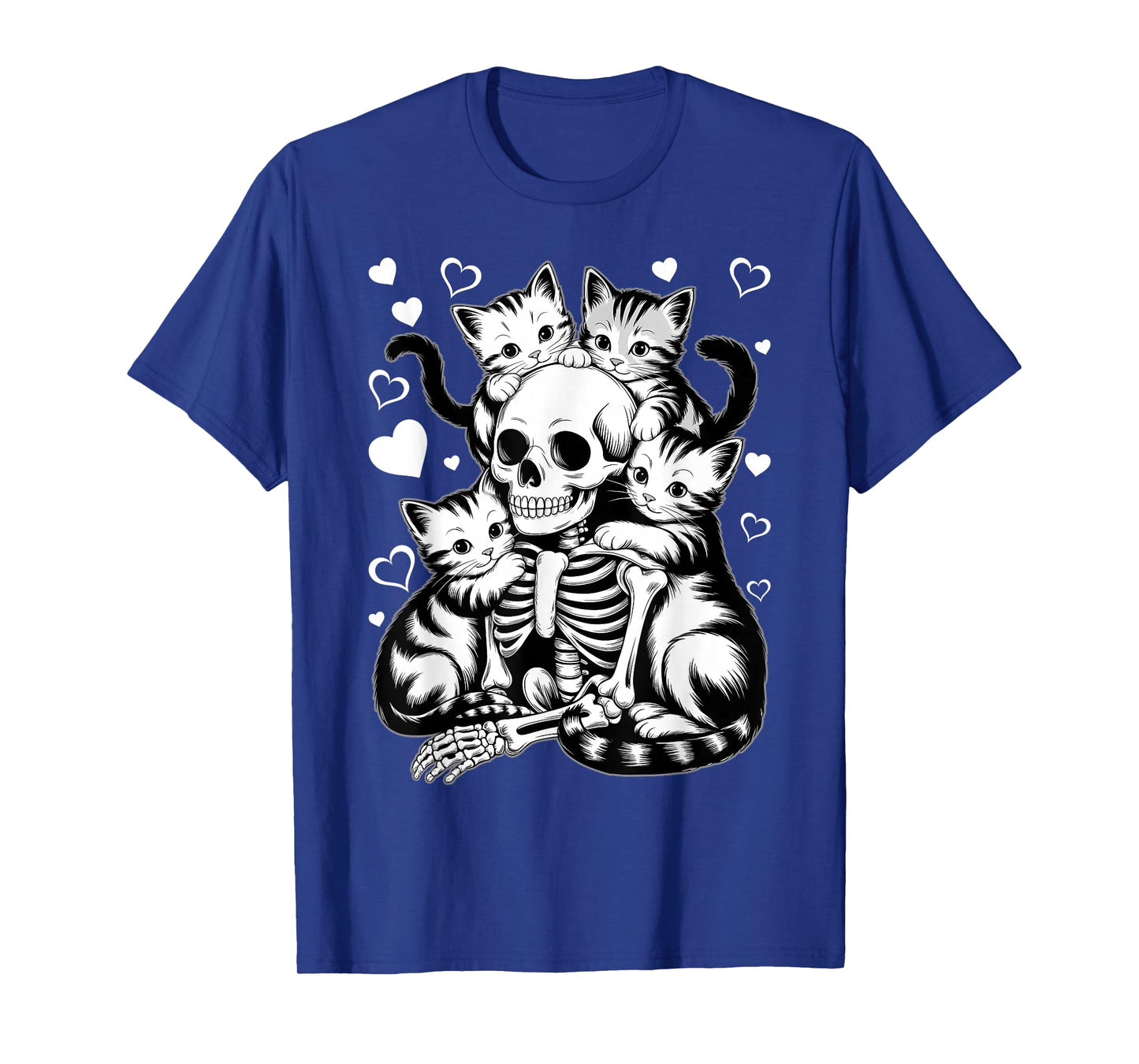 Skeleton Cat Skull Kitty Cute Halloween Men Women Kids Goth T-Shirt