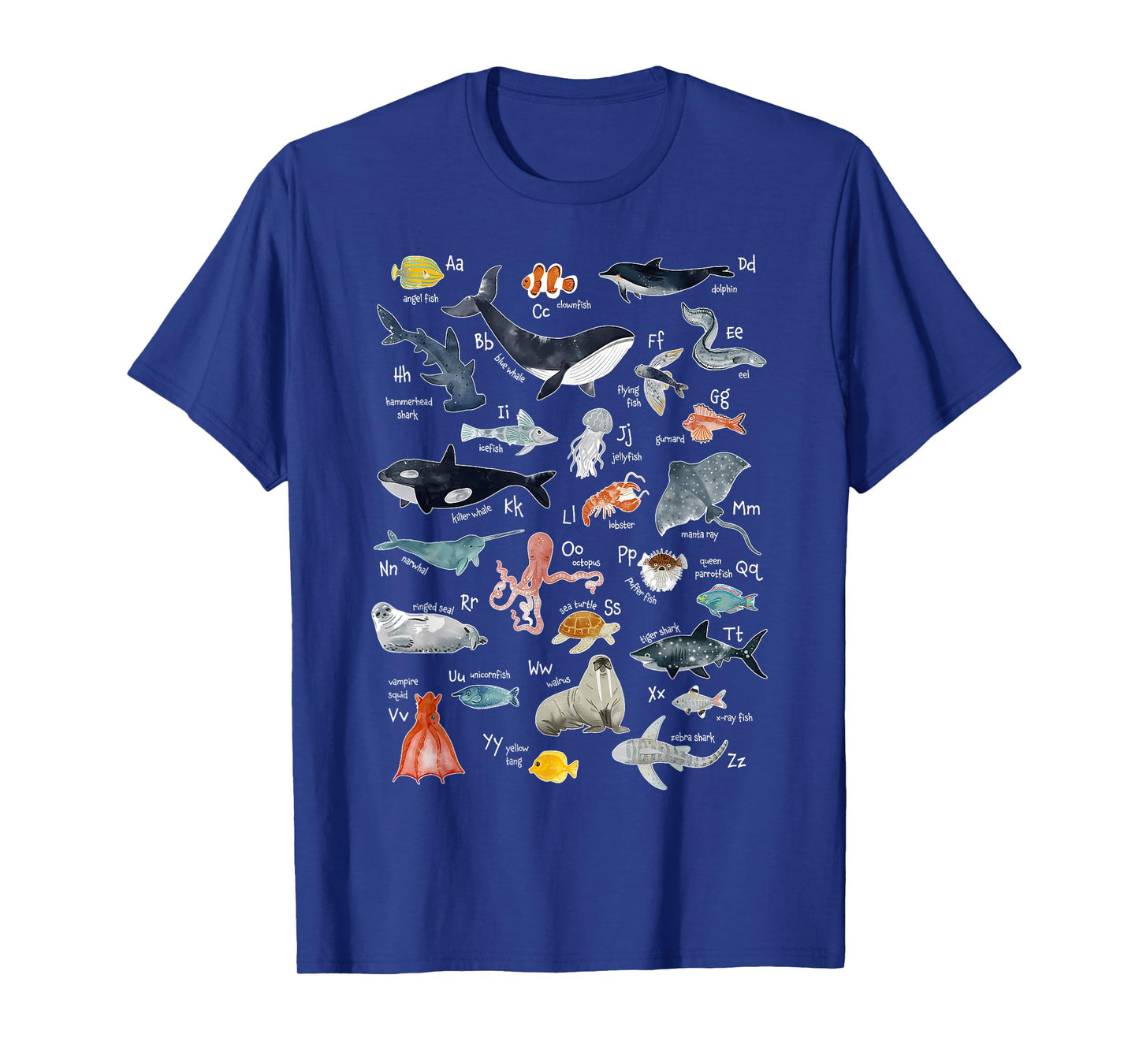 Sea Animals Alphabet Ocean Life Exploration Sea Creatures T-Shirt