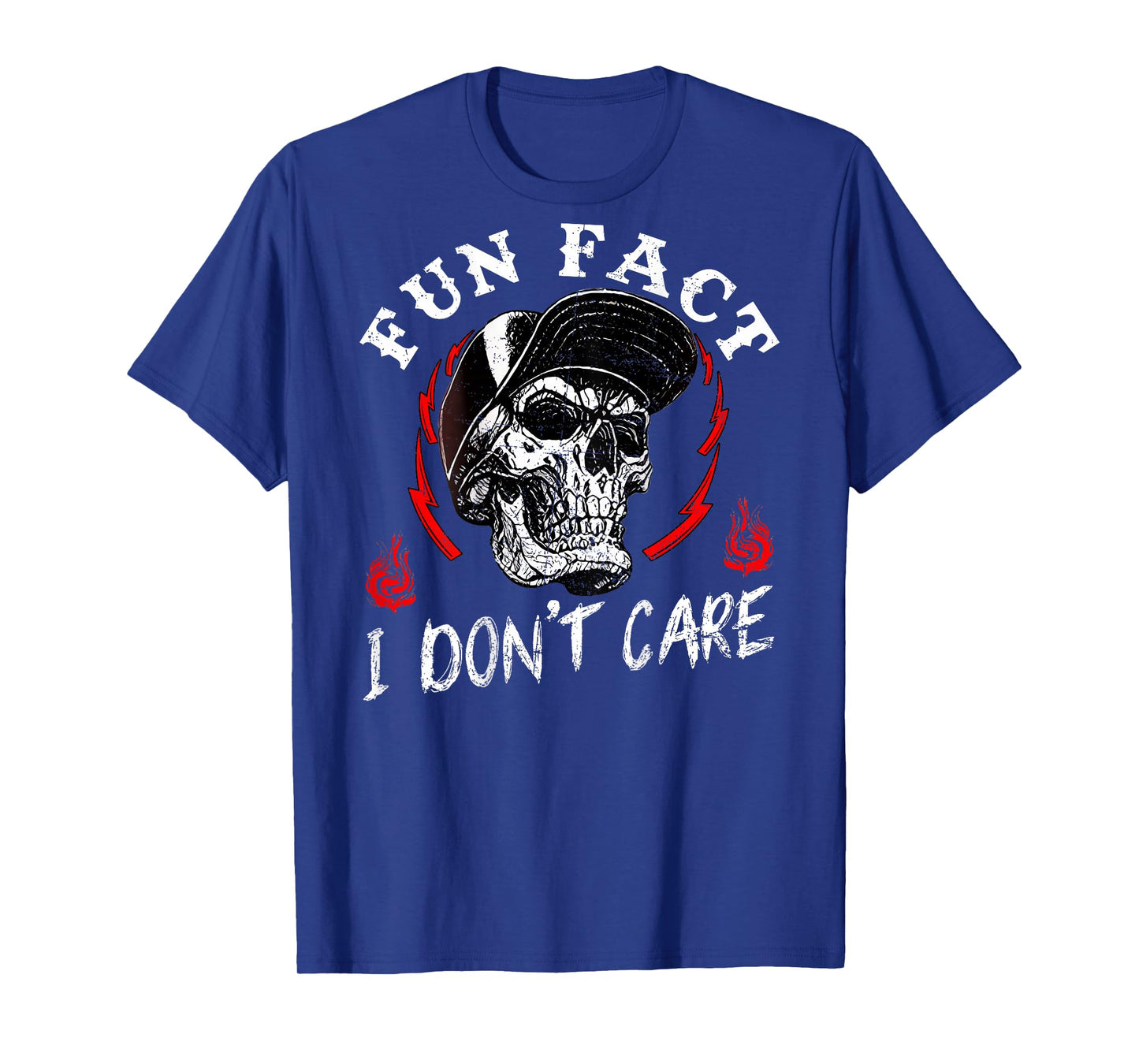 Fun Fact I Don't Care Funny Skeleton Sarcastic (On Back) T-Shirt