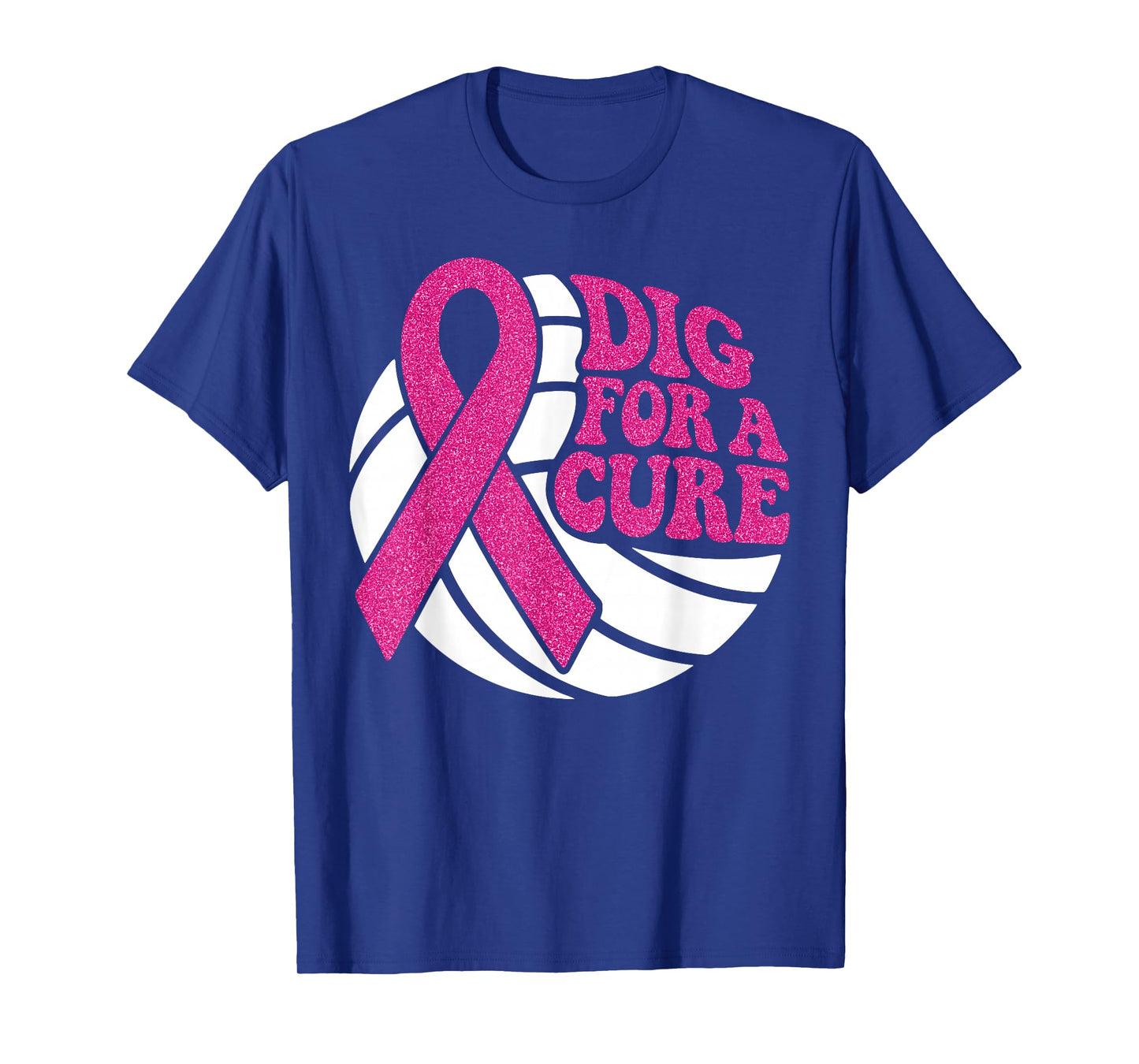 Dig for Cure Pink Ribbon Volleyball Breast Cancer Awareness T-Shirt