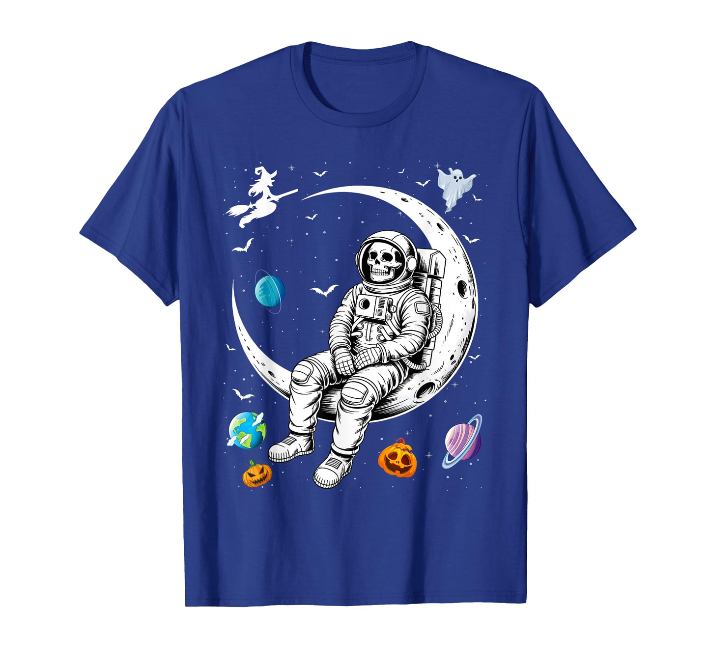 Halloween Skeleton Astronaut Fun Costume Men Women Kids Boys T-Shirt