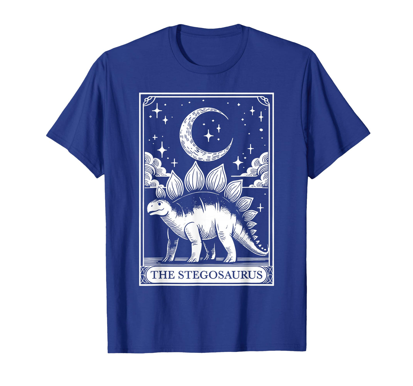 Funny Stegosaurus Dinosaur Tarot Card Dino Lover Witch Vibes T-Shirt