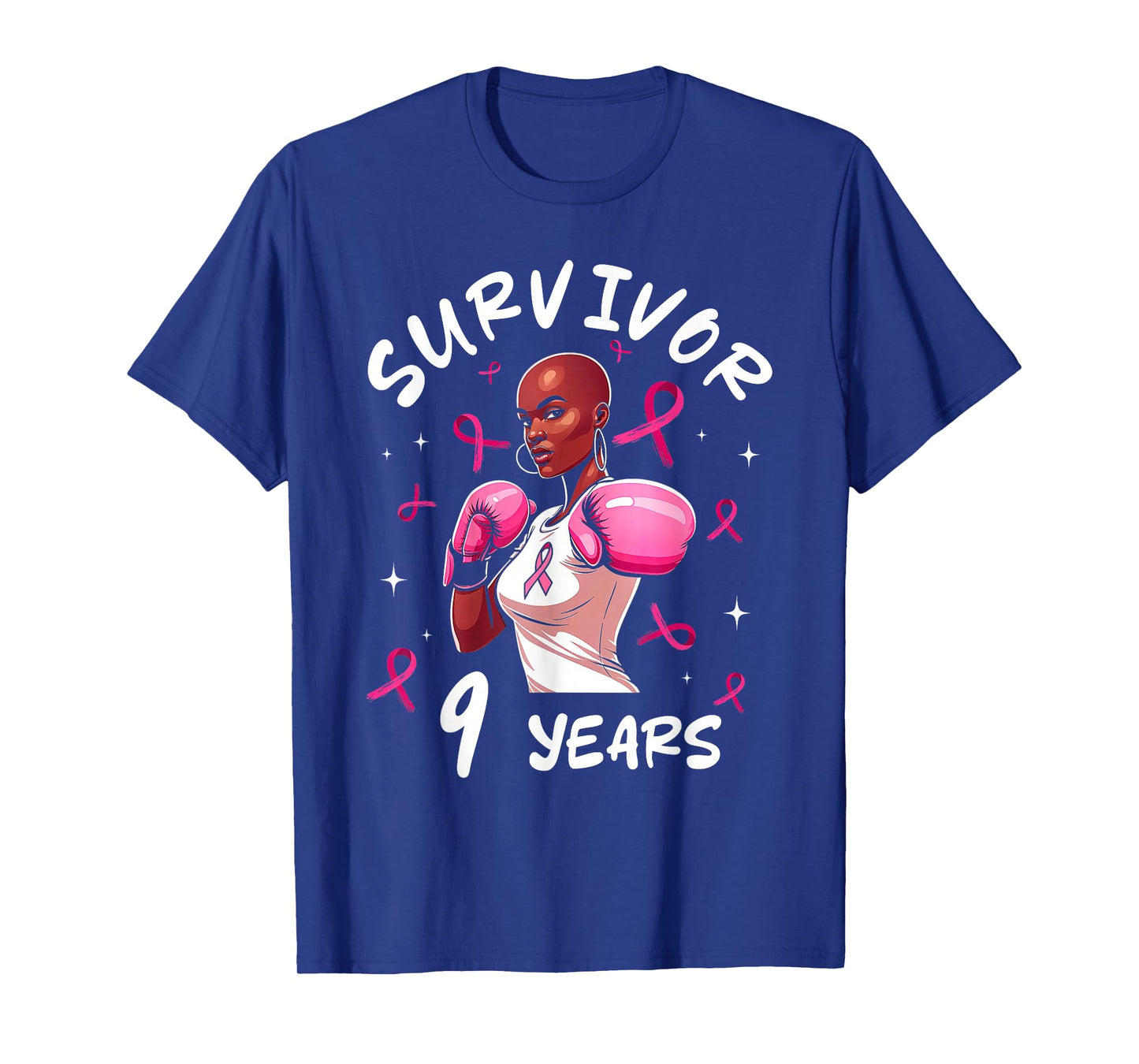 Pink Ribbon 9 Years Breast Cancer Awareness American T-Shirt