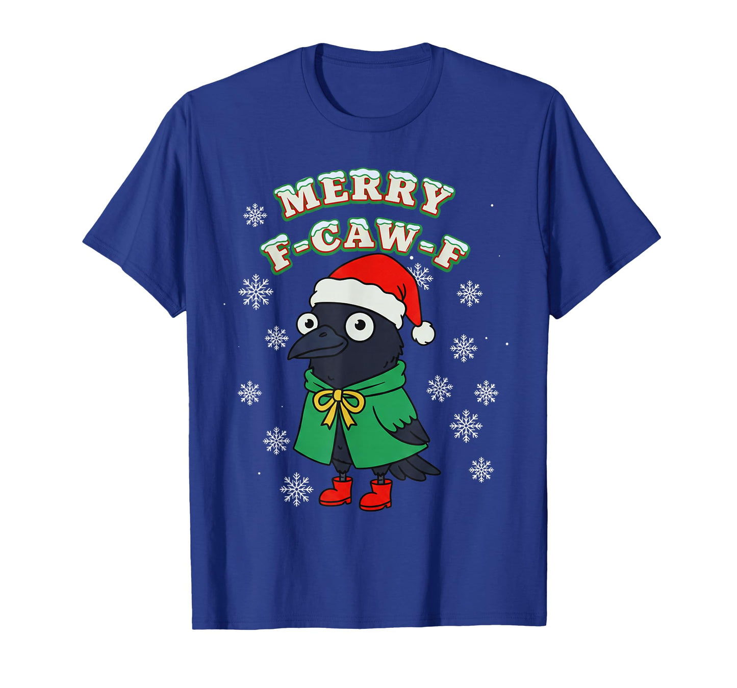 Merry F-CAW-F Raven FCAWF Christmas Holiday Crow Funny Xmas T-Shirt