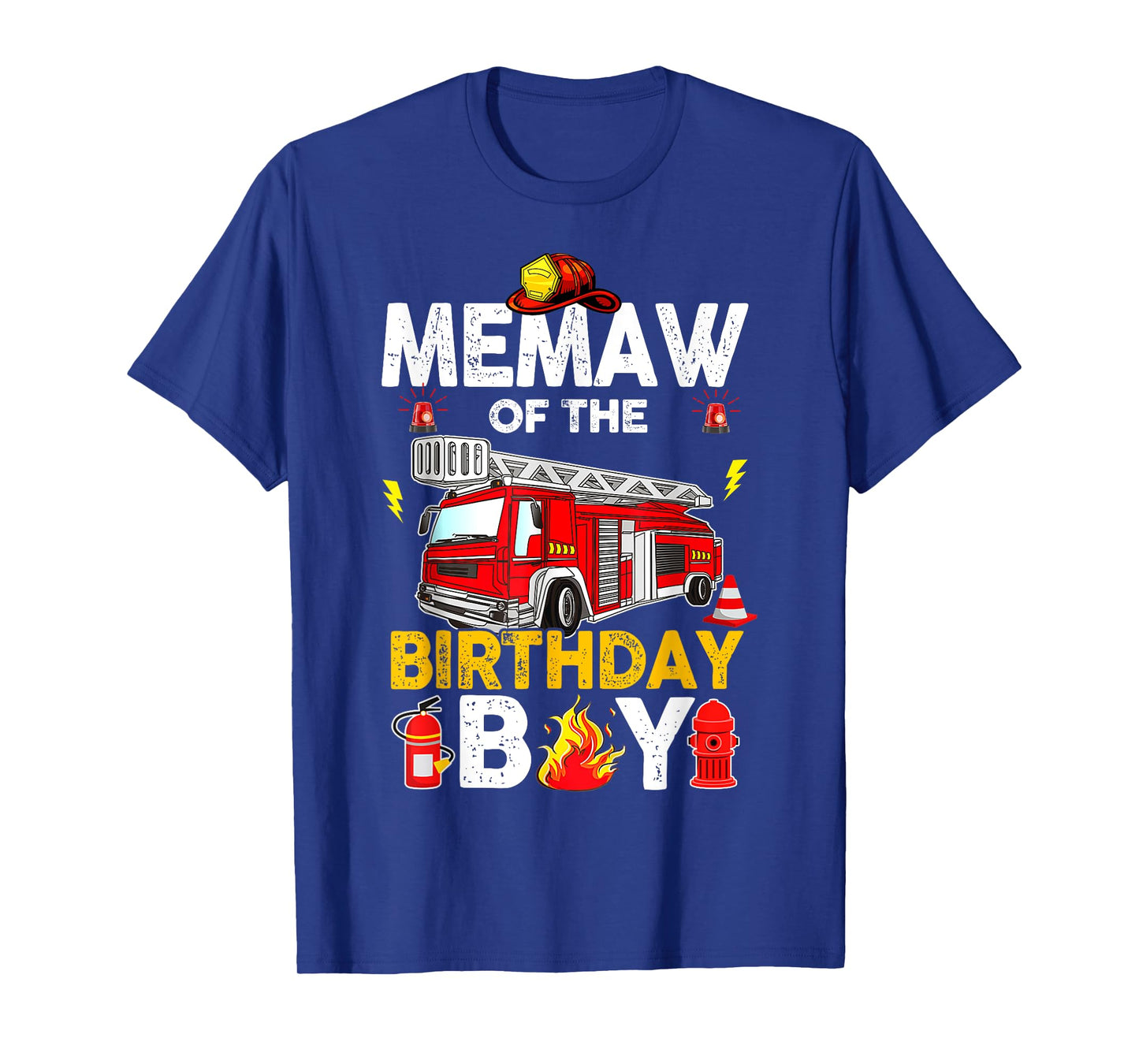 Memaw Of The Birthday Boy Fire Truck Firefighter Party T-Shirt