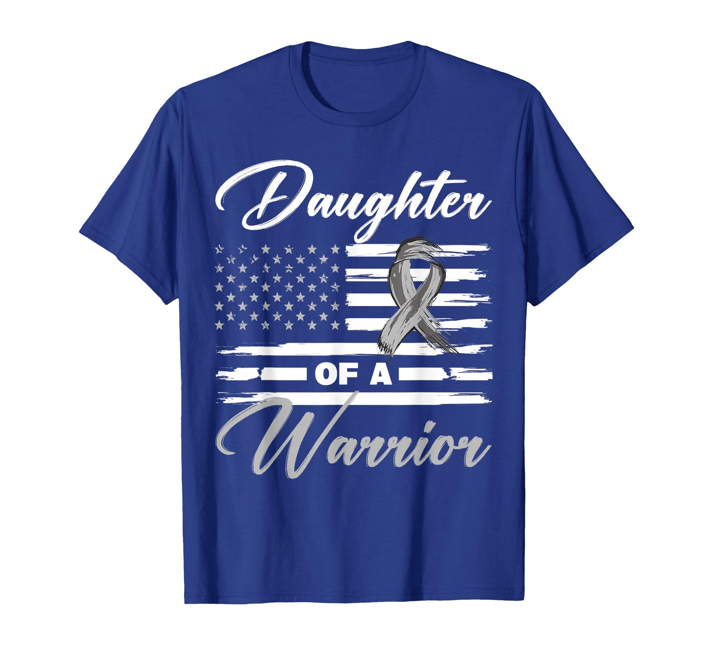 Daughter Of A Warrior USA Flag Glioblastoma Cancer Awareness T-Shirt