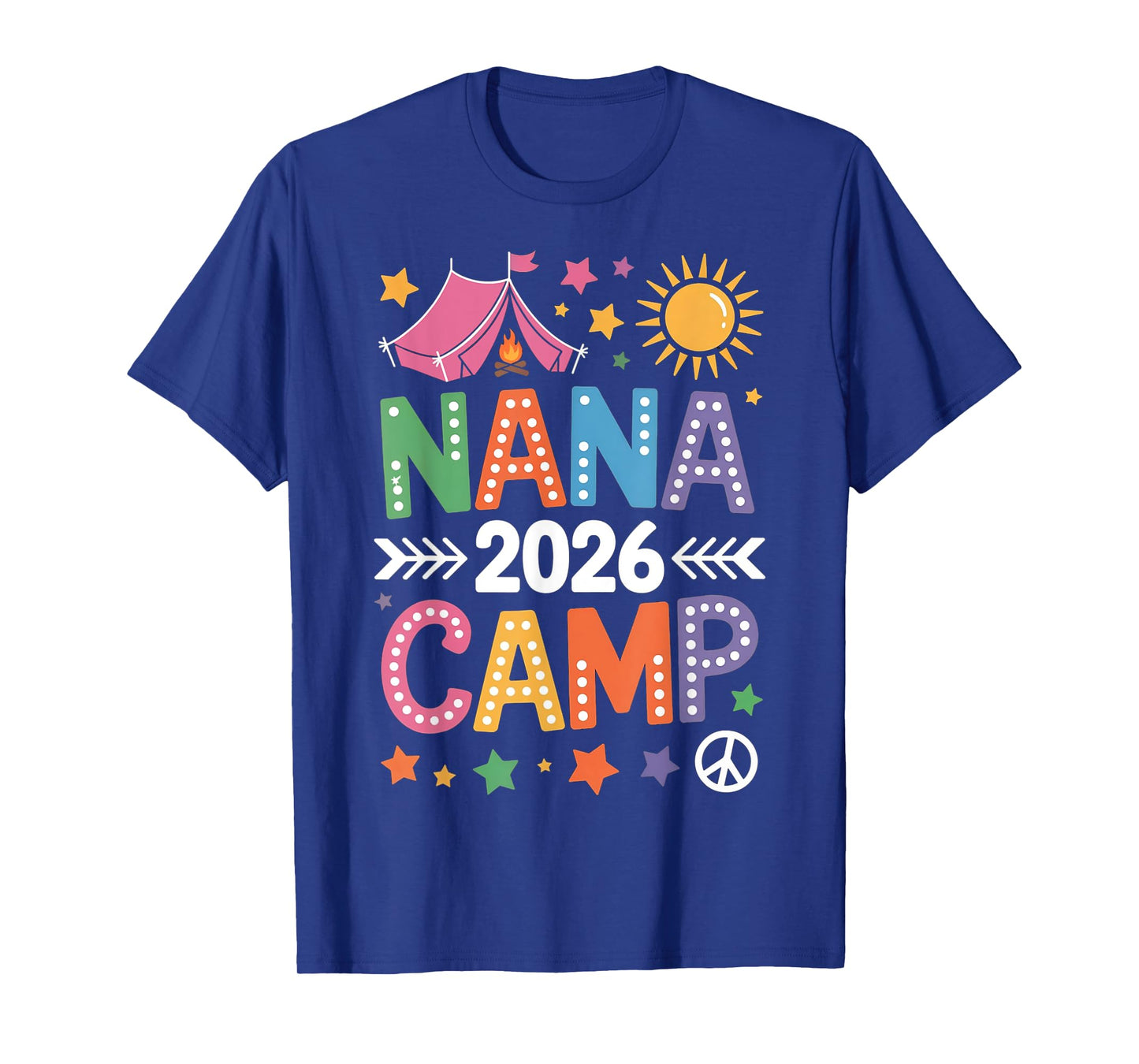 Nana Camp 2026 Family Vacation Summer Camping Crew Kids T-Shirt