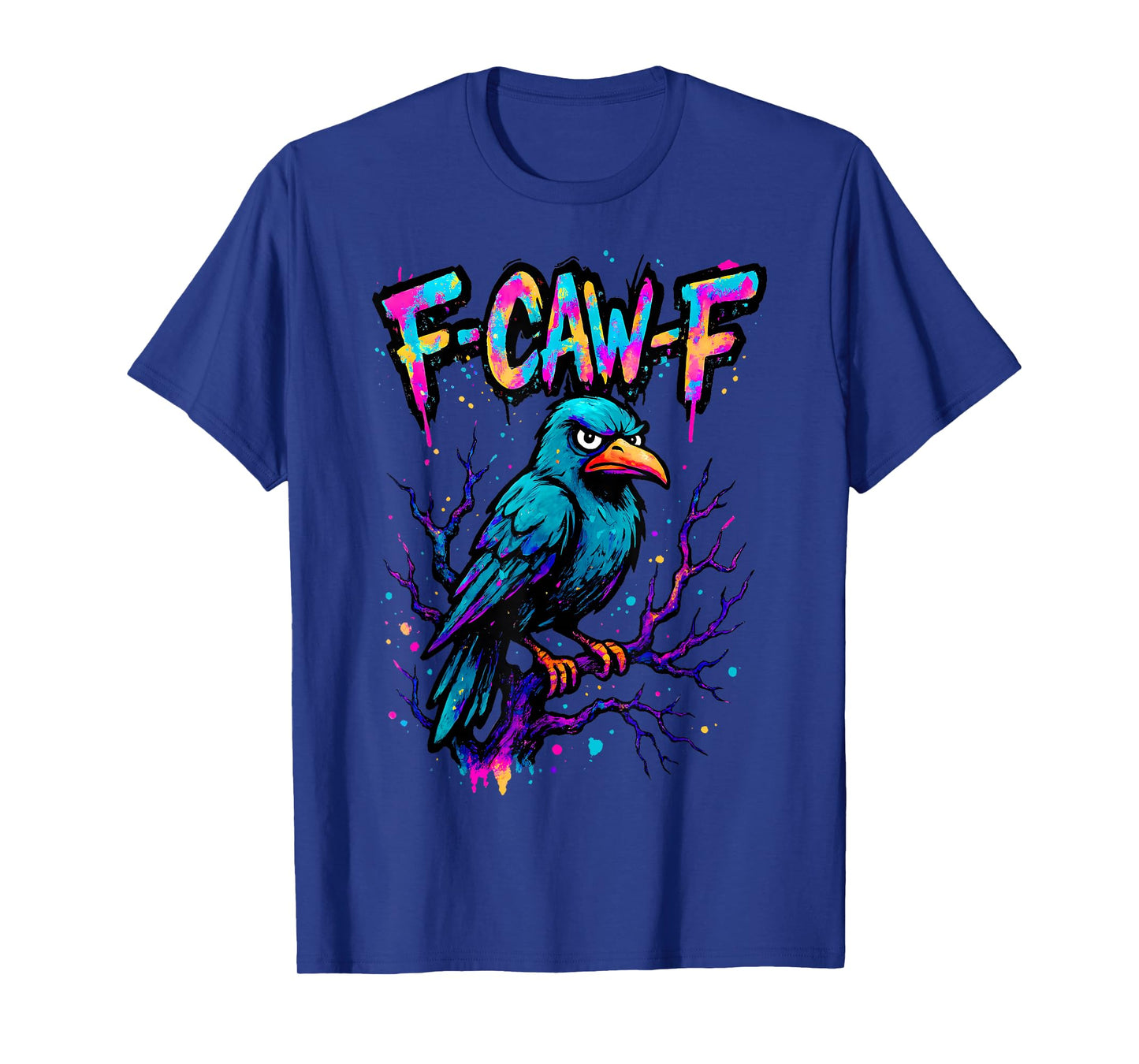 Funny F Caw F Raven Bird Retro Graphic F-CAW-F Crow Pun T-Shirt