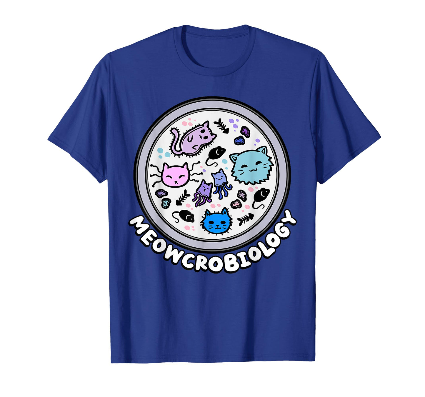Meowcrobiology Microscopic Cats Science Pet School Biology T-Shirt