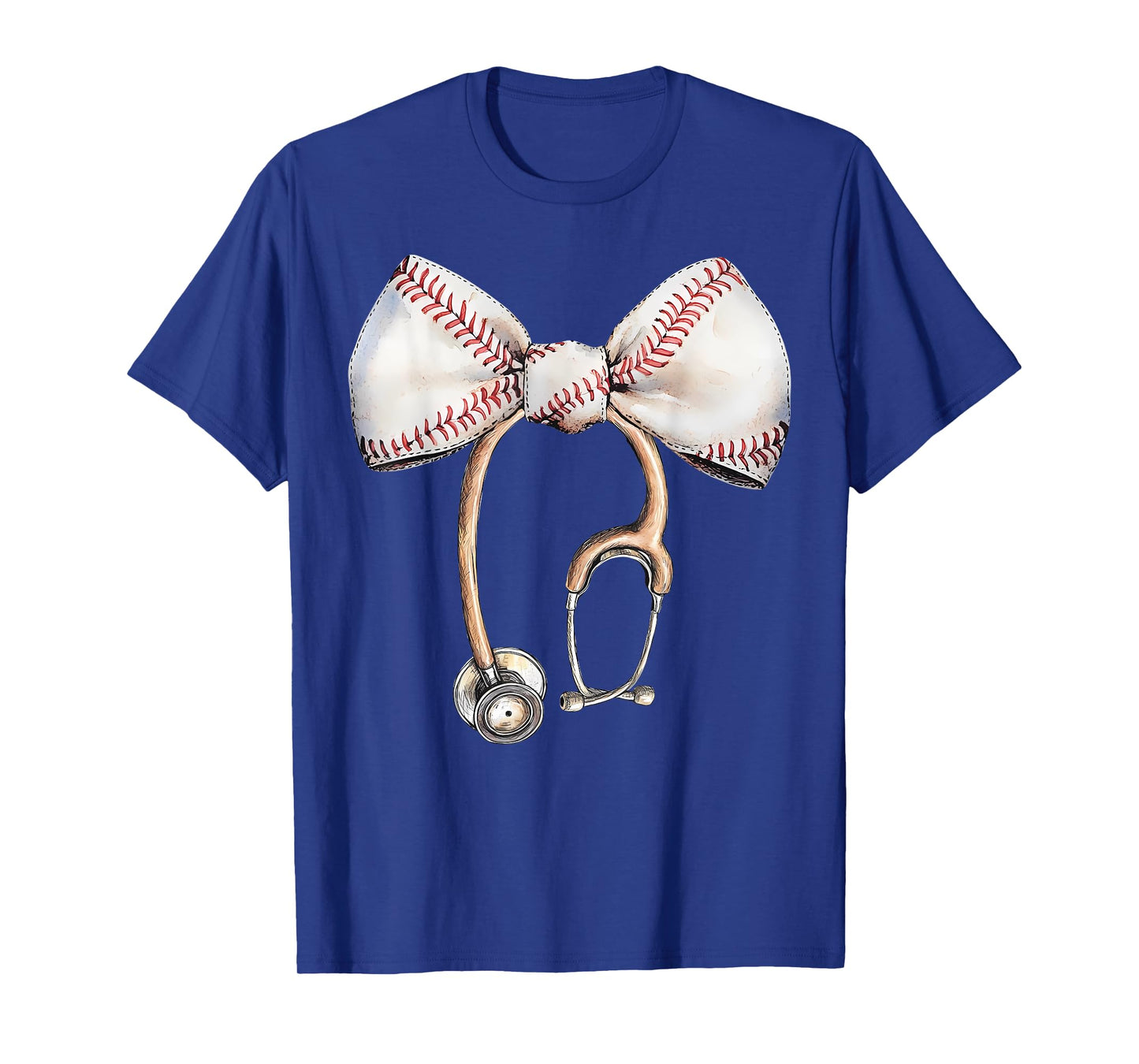 Coquette Bow Stethoscope Baseball Nurse RN Baseball Mama T-Shirt