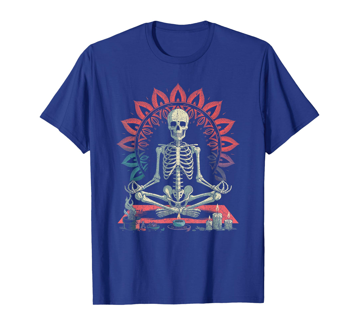 Funny Halloween Gothic Skeleton Meditating Yoga Lover T-Shirt