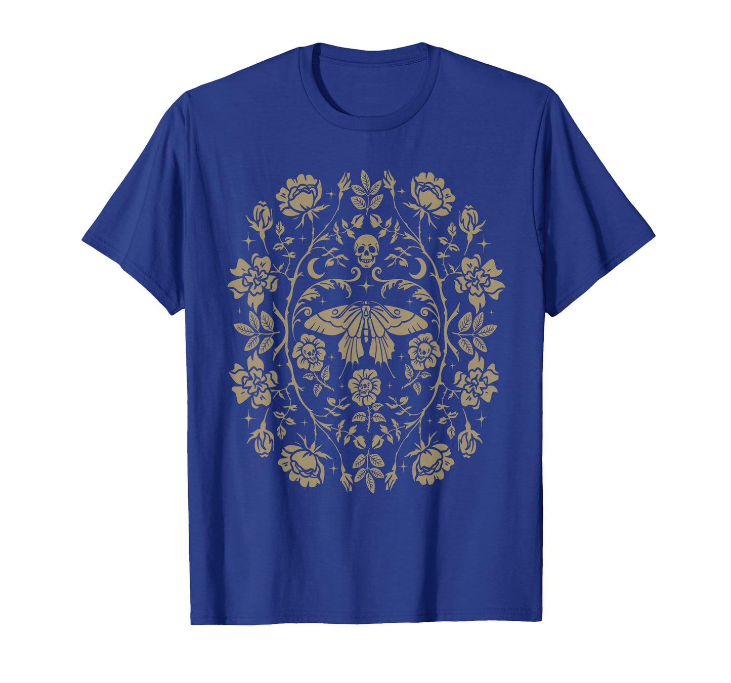 Vintage Moth Skull Aesthetic Floral For Men Women Boys Girls T-Shirt