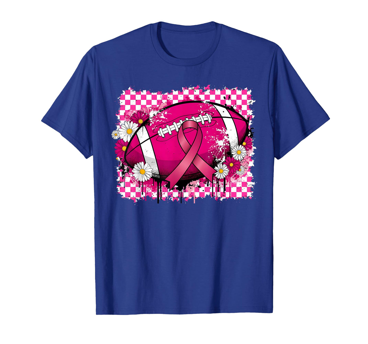 Football Pink Ribbon Breast Cancer Awareness Tackle Cancer T-Shirt