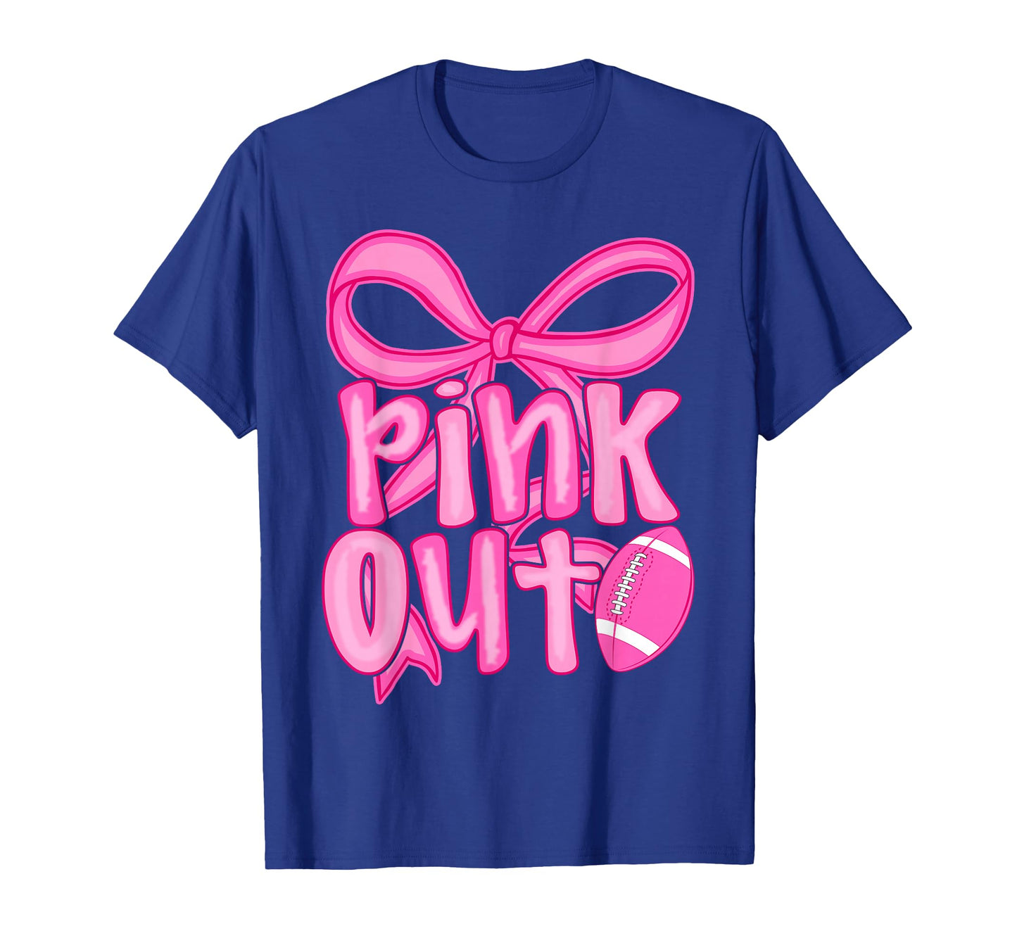 Pink Out Football Bow Preppy Breast Cancer Awareness Women T-Shirt