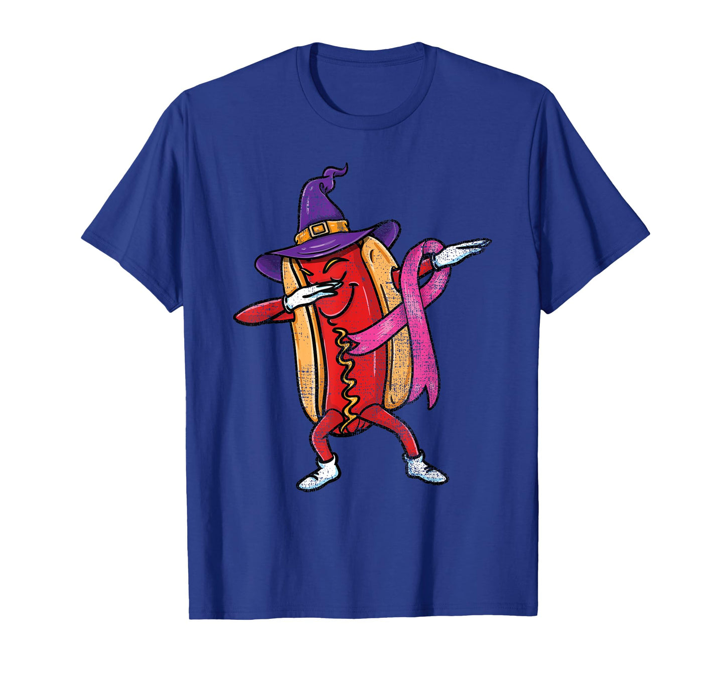 Dabbing Hot Dog Halloween Breast Cancer Awareness T-Shirt