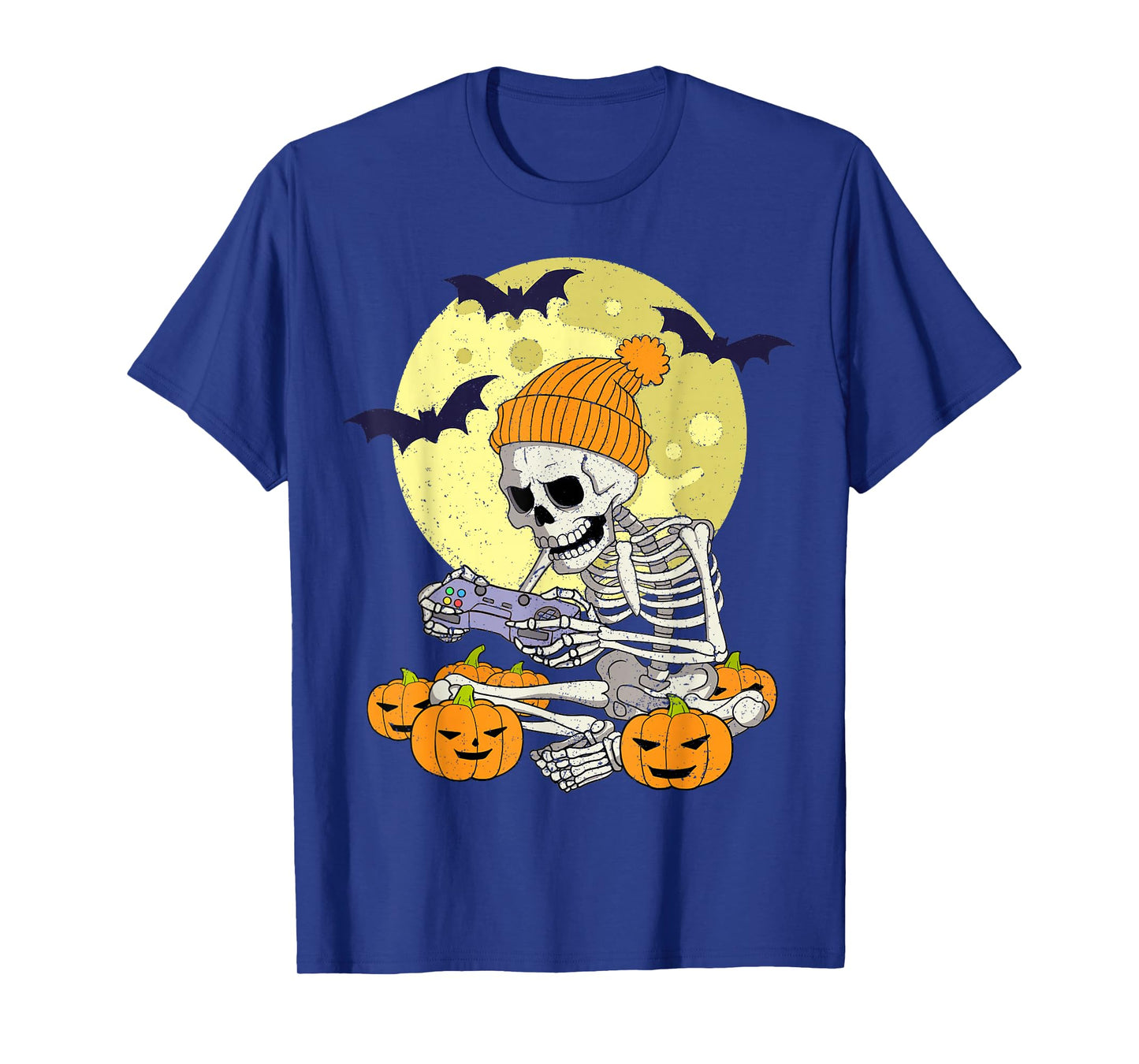 Funny Halloween Skeleton Gamer Video Games Boys Mens Gaming T-Shirt
