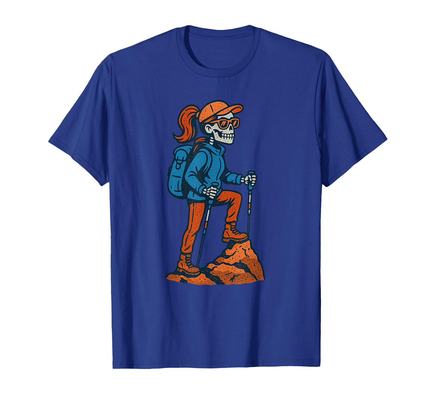 Vintage Halloween Skeleton Hiking Funny Spooky Costume T-Shirt