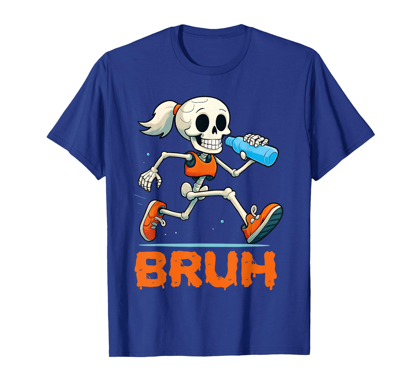 Bruh Running Skeleton Halloween Costume Spooky Runners Lover T-Shirt
