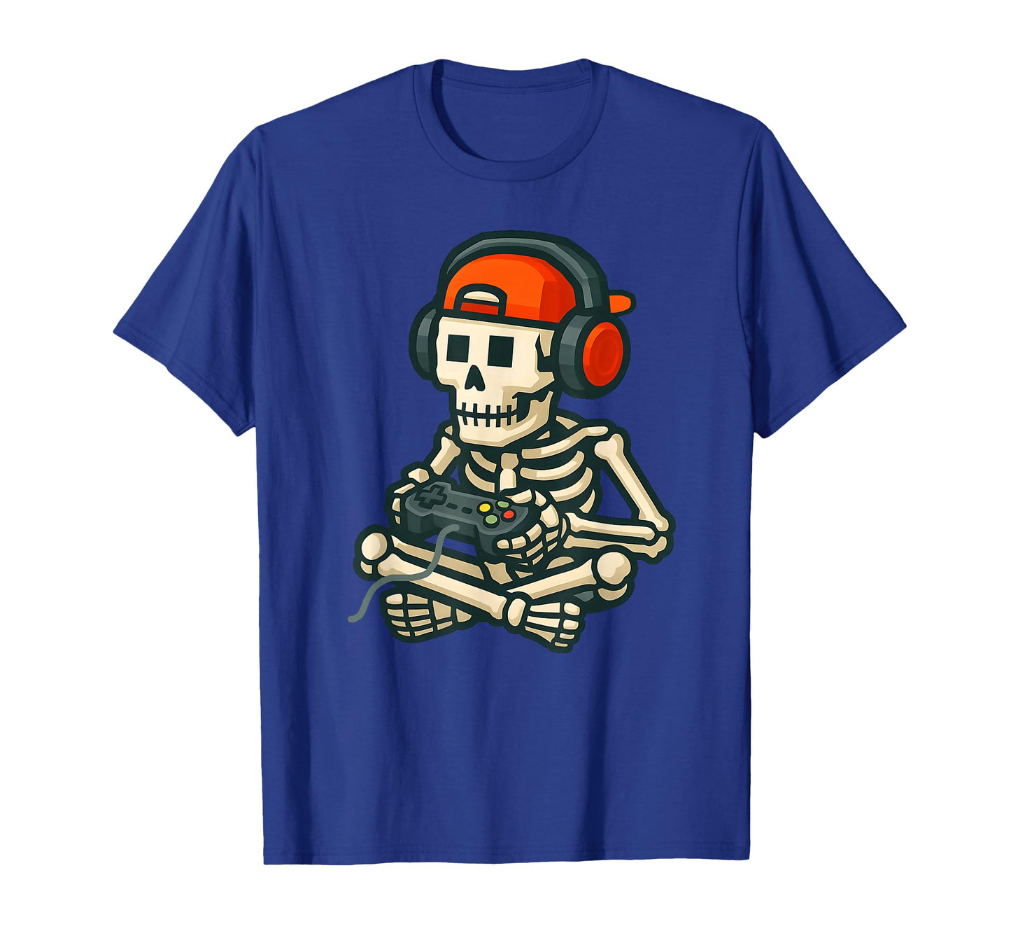 Halloween Skeleton Gamer Funny Pixel Video Gaming Boys Kids T-Shirt