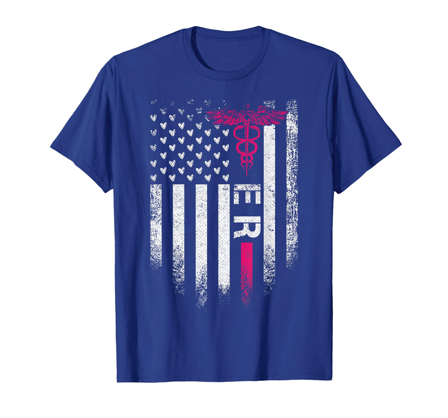 Vintage USA Flag ER Emergency Room Nurse Funny Nursing Women Kids Men T-Shirt
