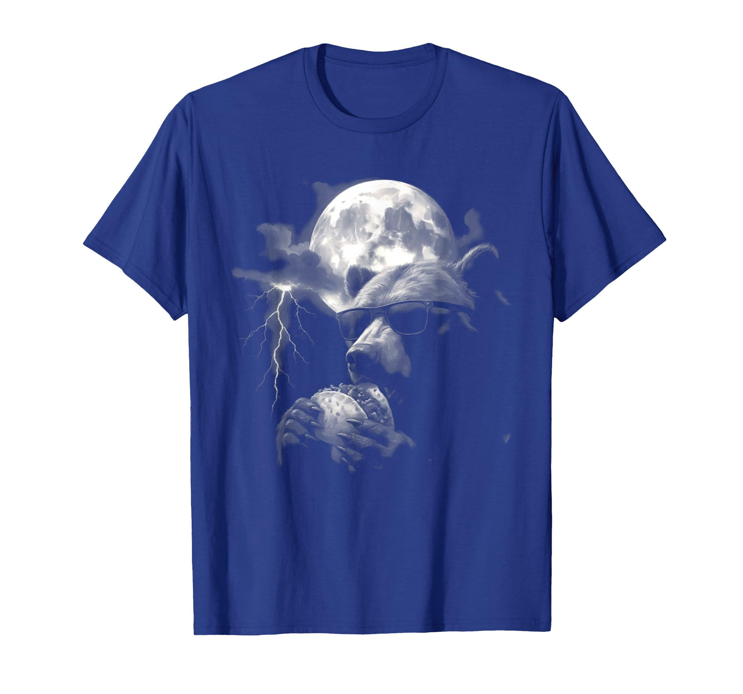 Bear Eating Taco Moon - Funny Weird Trashy Cursed Meme T-Shirt