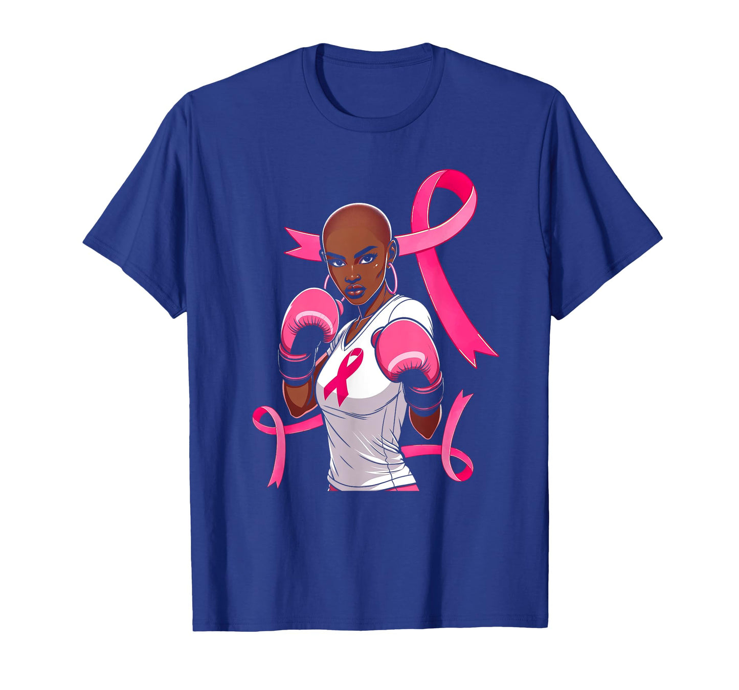 Breast Cancer Awareness African American Afro Pink Ribbon T-Shirt