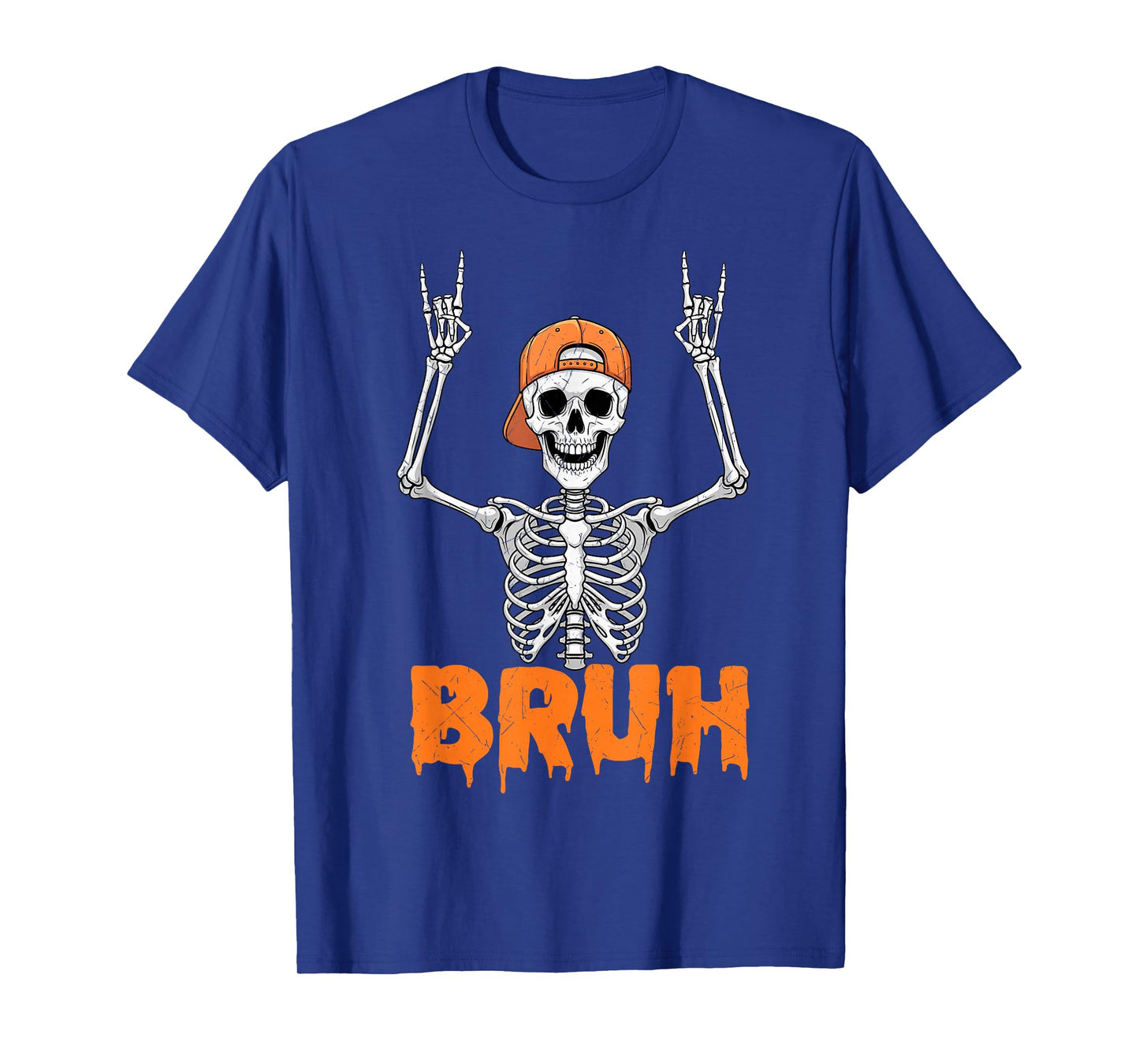 Bruh Punk Rock Skeleton Cool Rocker Halloween Men Boys Kids T-Shirt