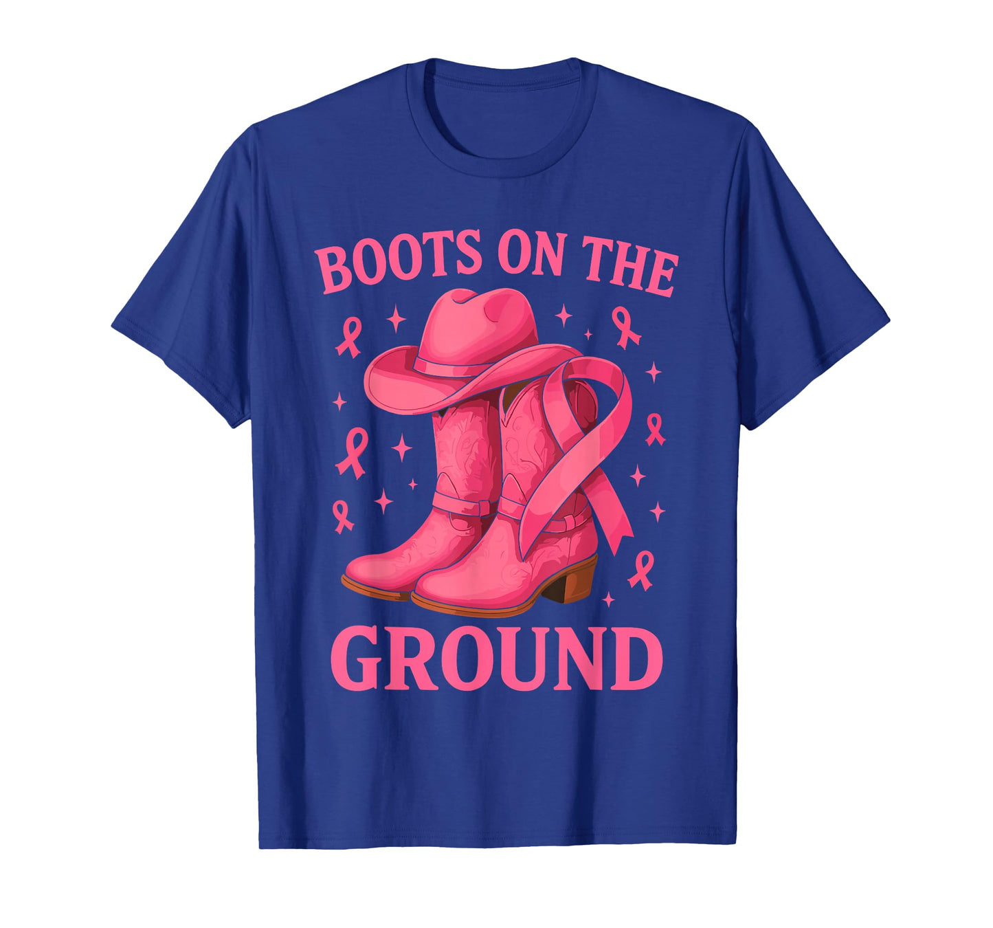Breast Cancer Shirts for Women, Cowgirl Boots On The Ground T-Shirt