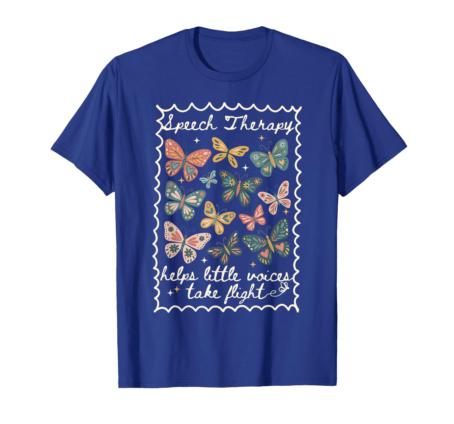 Stamp Speech Therapy Butterfly Speech Language Pathologist T-Shirt