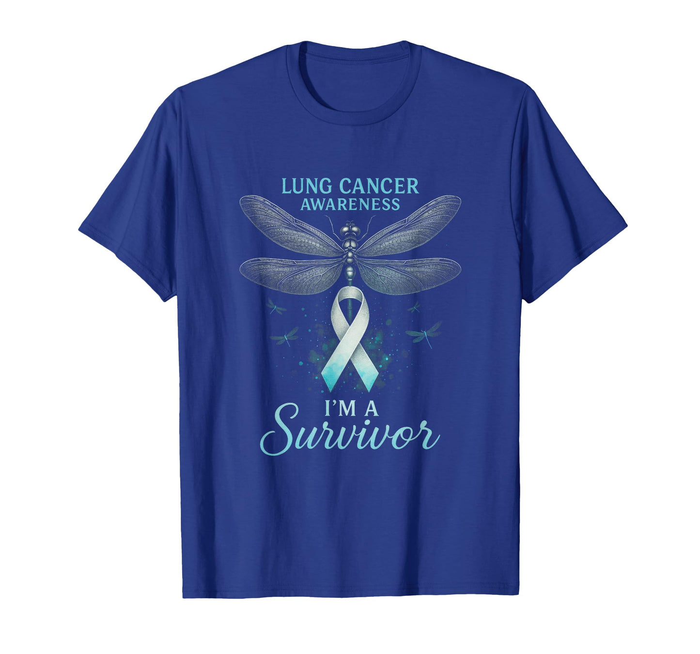 Lung Cancer Awareness - Survivor Dragonfly Ribbon T-Shirt