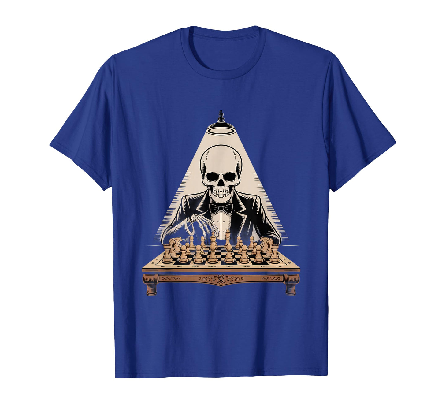 Funny Skeleton Playing Chess Cool Skull Funny Skeleton Meme T-Shirt