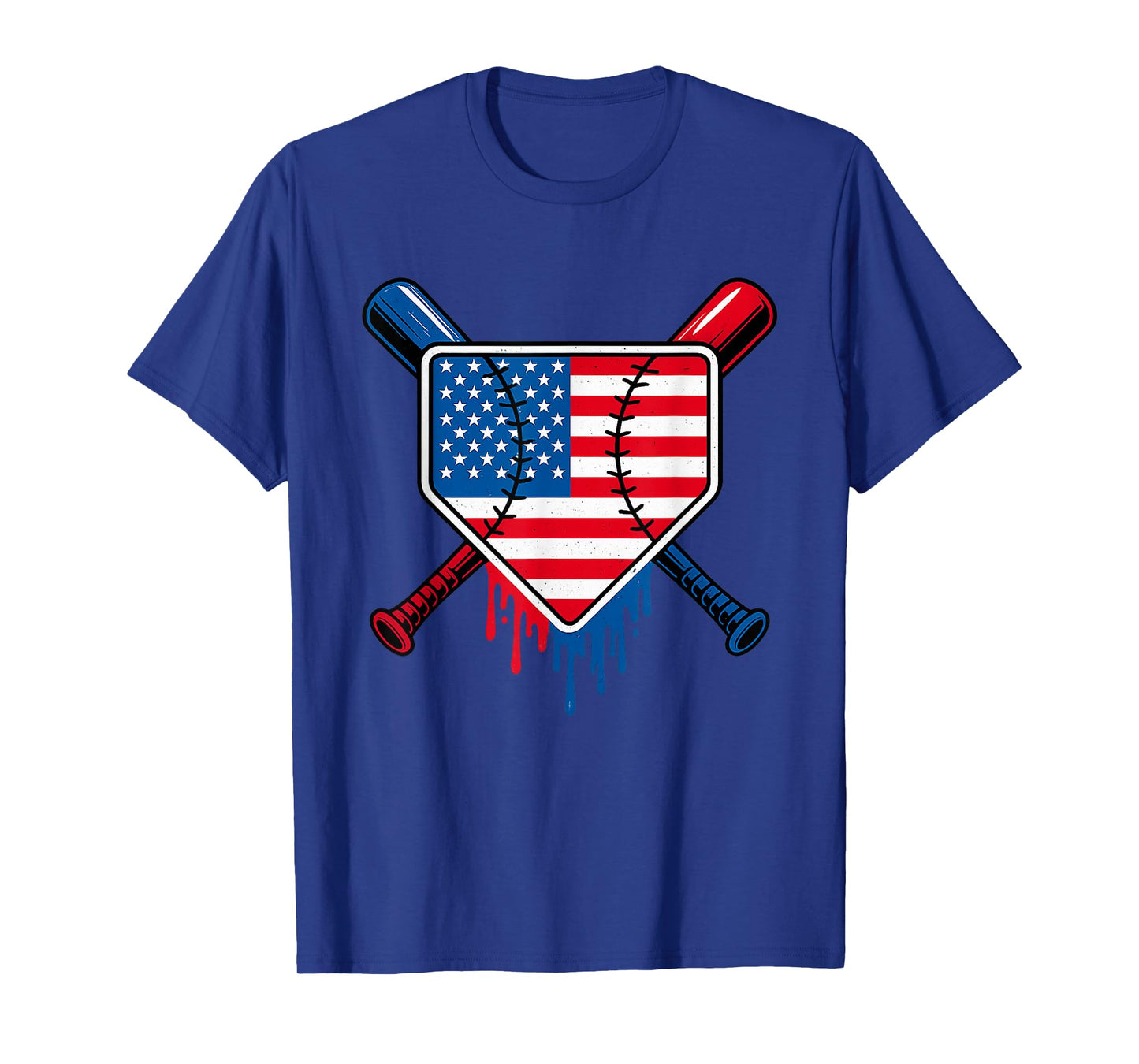 Baseball Drip Boys Ice Cream Patriotic American Flag T-Shirt