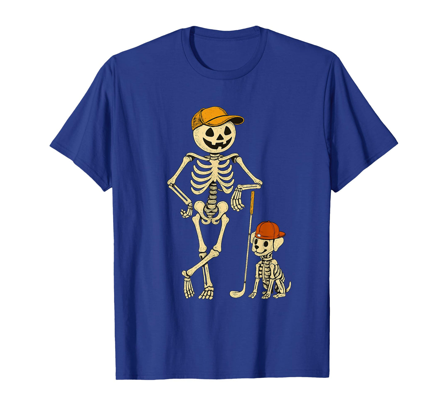 Funny Halloween Skeleton Golfer&Dog Caddy for Golf Pet Fans T-Shirt