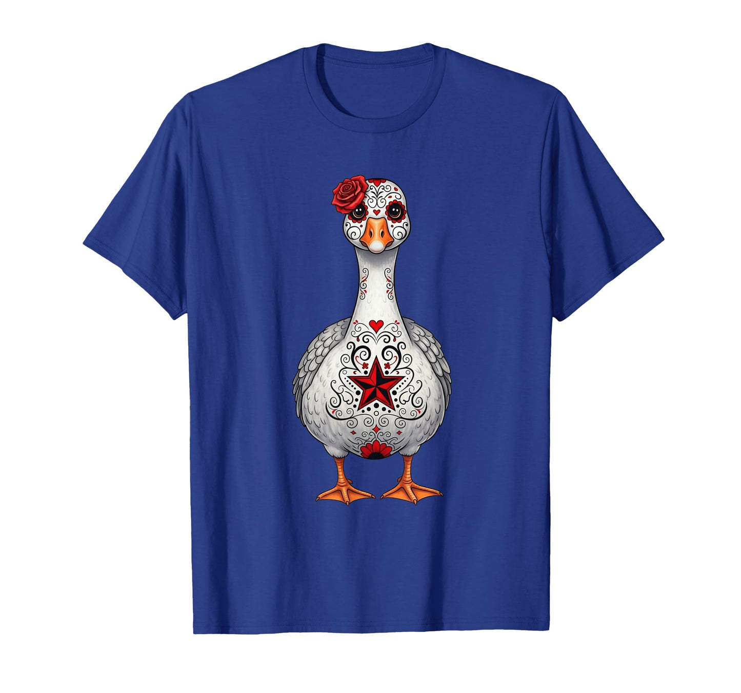 Cute Sugar Skull Goose Halloween Graphic T-Shirt