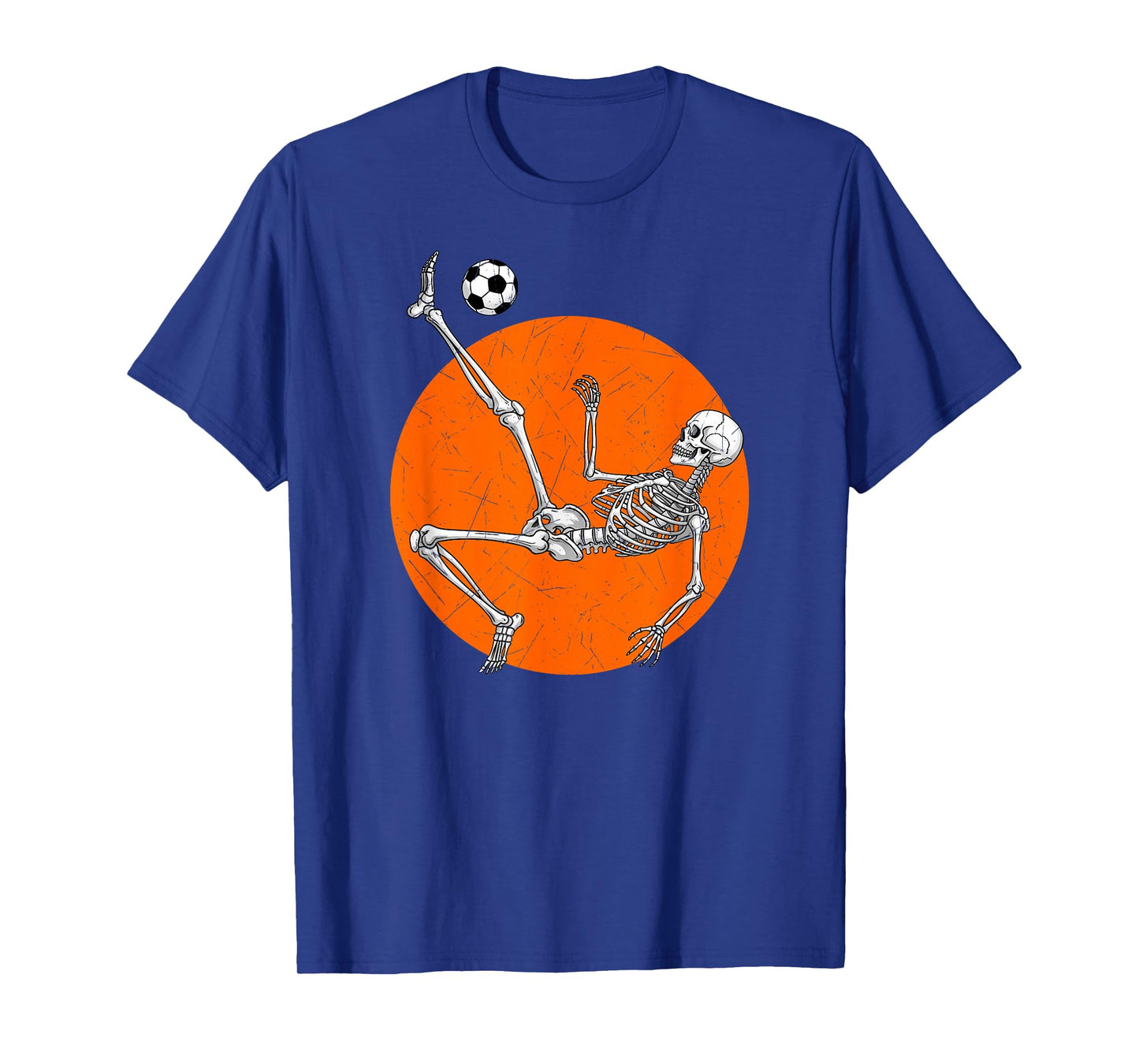 Skeleton Soccer Player Bicycle Kick Halloween Kicker Sports T-Shirt