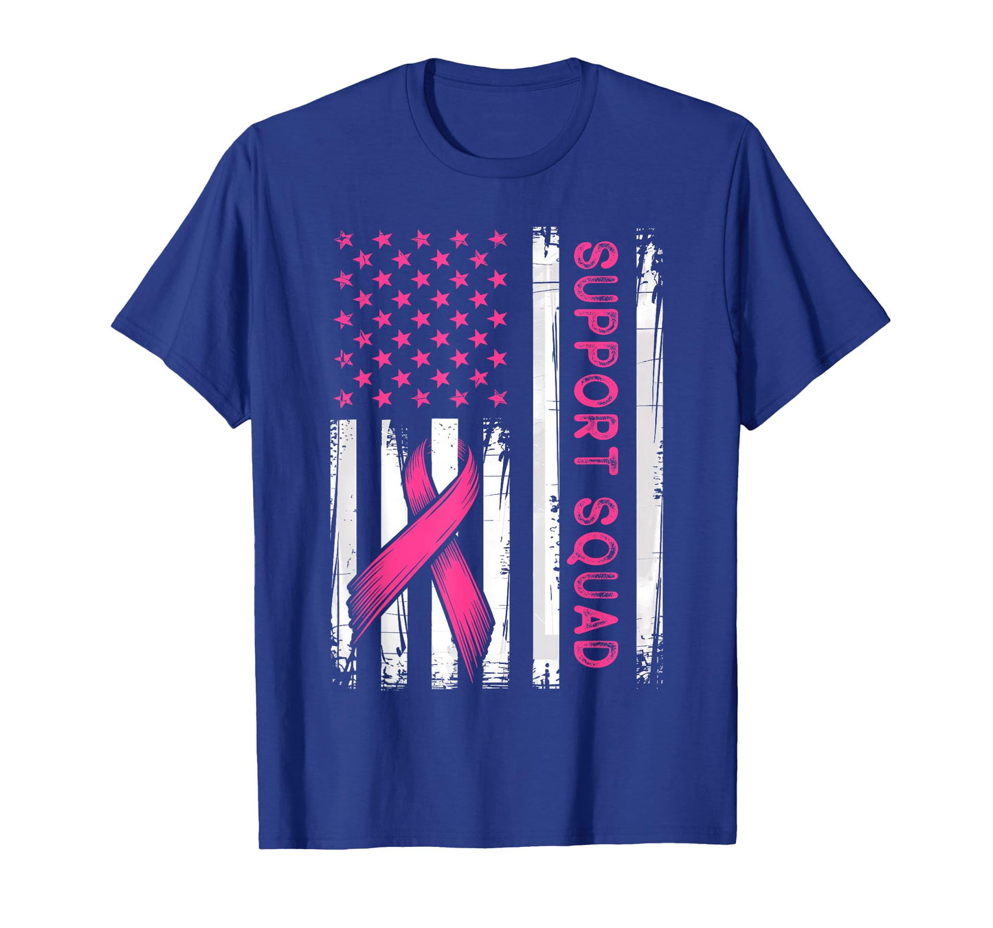 Support Squad Flag in October We Wear Pink Ribbon T-Shirt